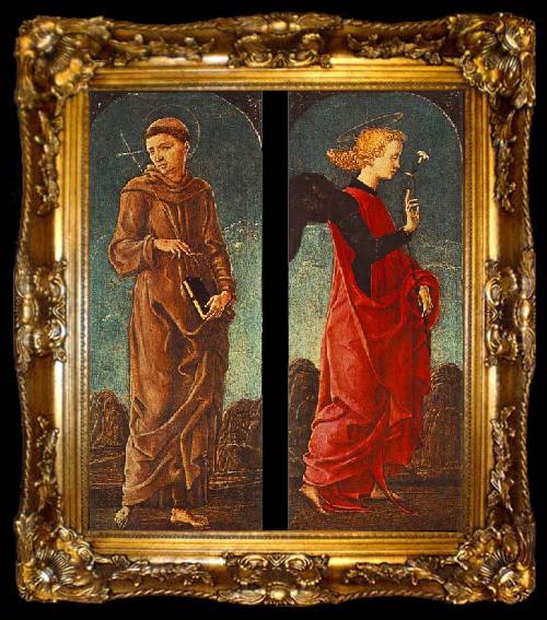 framed  Cosimo Tura St Francis of Assisi and Announcing Angel, ta009-2